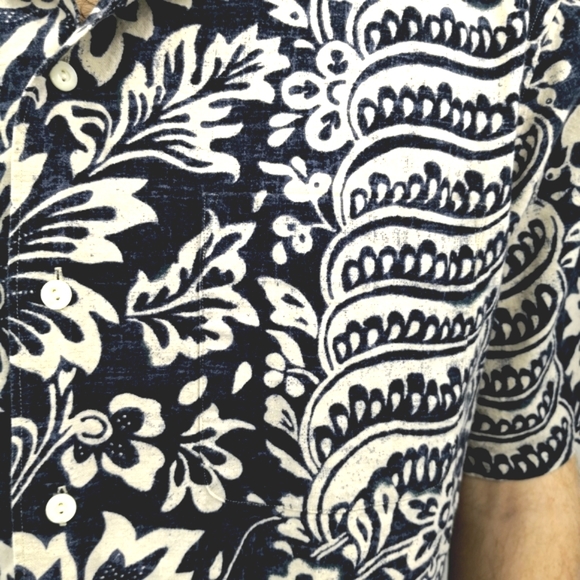 Polo by Ralph Lauren Floral Men's M Tropical Hawaiian Button Down Short Shirt - Picture 4 of 7